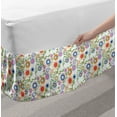 thumbnail image 2 of Floral Bed Skirt, Spring Theme with Circular Flower Petals Blossom Flora Curved Branches Growth Print, Elastic Bedskirt Dust Ruffle Wrap Around for Bedding Decor, 4 Sizes, Multicolor, by Ambesonne, 2 of 2