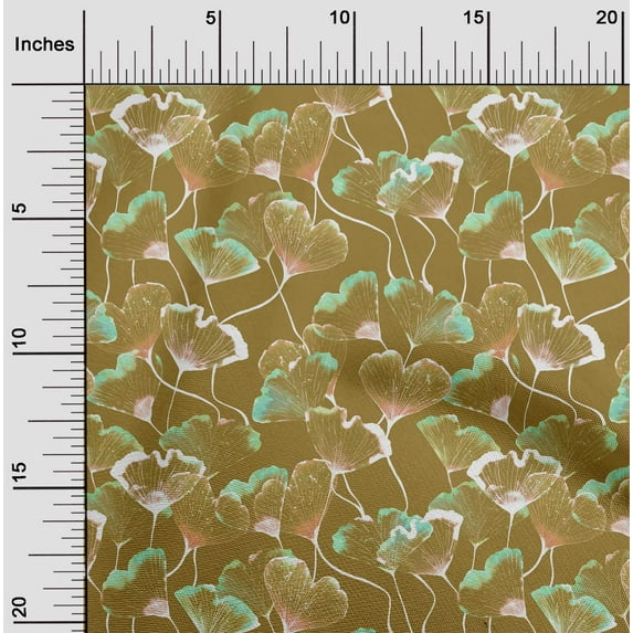 oneOone Cotton Flex Dark Olive Green Fabric Flower Watercolor Sewing Craft Projects Fabric Prints By Yard 40 Inch Wide