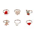 thumbnail image 4 of 6 Pcs Christmas Rings Jewelry Creative Christmas Tree Snowflake Rings Elk Rings, 4 of 9