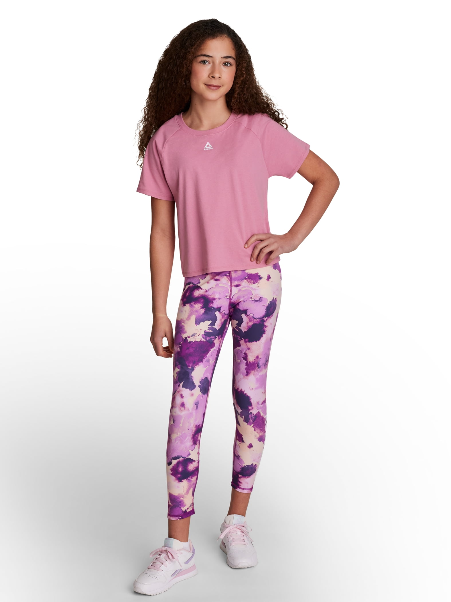 Reebok Girl’s Athletic Boxy Short Sleeve Graphic T-Shirt, Sizes 4-18