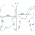 thumbnail image 2 of Ivinta White Sherpa Dining Chairs Set of 2 with Gold Legs, Lamb Fleece Finished Armless Side Chairs for Living Room, 2 of 9