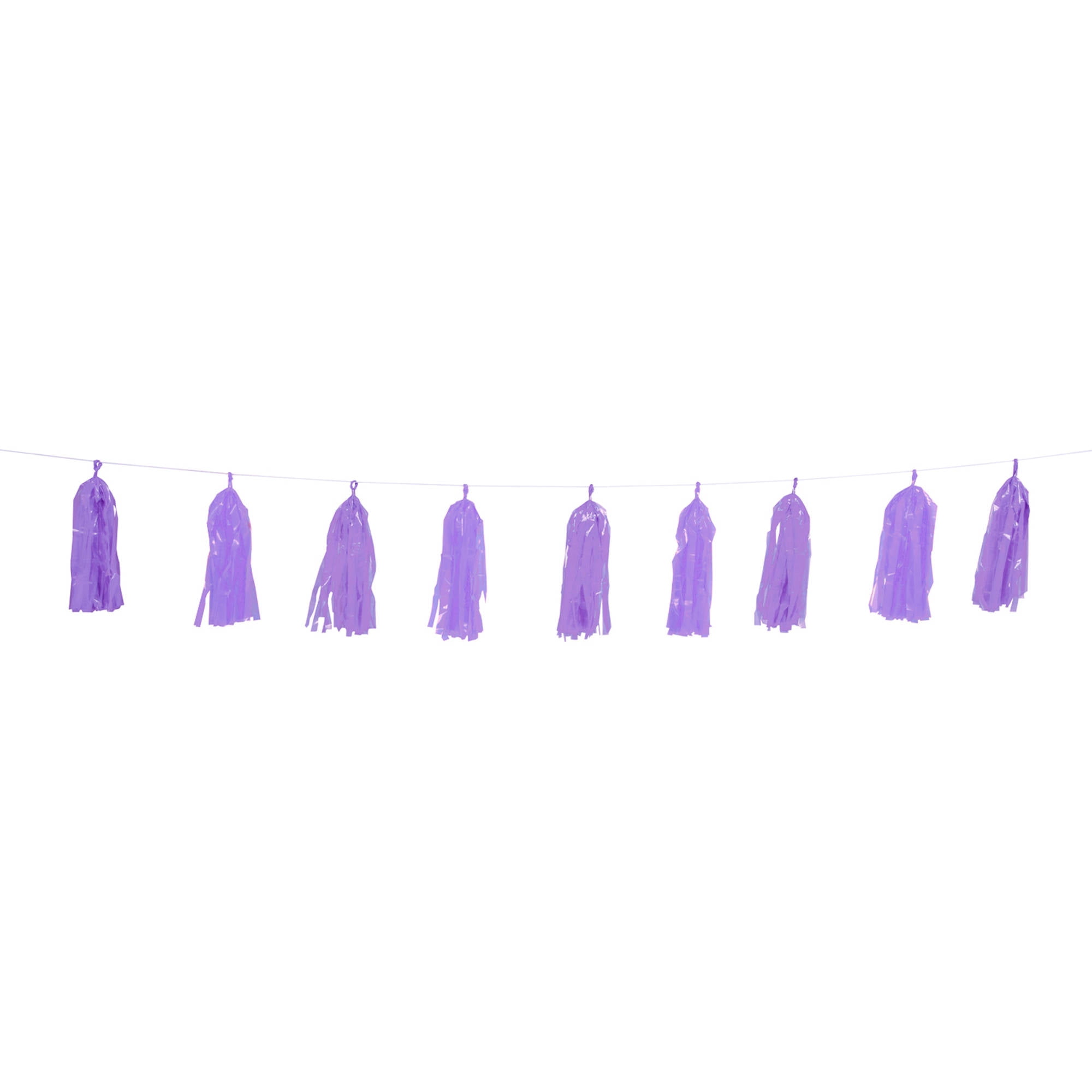 9' Purple Tissue Paper Tassel Garland