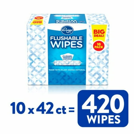 KR Flushable Wipes 10 pk / 42 ct - Pack of 2