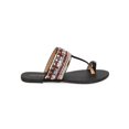 thumbnail image 2 of New Women HOTSOLES Chicken Leatherette Toe Ring T-Strap Bead Boho Slip On Sandal, 2 of 5