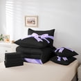 thumbnail image 5 of Feelyou Princess Bow-tie Print Twin Bedding Sets 7-Piece, Dreamy Purple Ribbon Bow Bedding Comforter Set, Chic Fashion Style Reversible Sheet Sets, Microfiber Bedroom Decor, 5 of 7