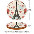 thumbnail image 3 of Valentine's Day 6PCS Round Microfiber Leather Coasters, 11x11 cm/4.3x4.3 in, Stylish Drink Mats for Home and Office, Absorbent and Beverage Coasters, 3 of 6
