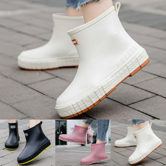 Rain Boots Women Ladies Rain Shoes Short Adult Water Shoes Non Slip Outer Shoes Rubber Boots Women White 41