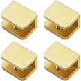 thumbnail image 1 of Abrazaderas para estantes de vidrio doradas, juego de 4, sin necesidad de taladrar para vidrio de 10 mm a 12 mm, seguras y elegantes, 1 of 5