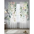 thumbnail image 2 of Green Eucalyptus Leaves Sheer Curtains 84 Inch Length 2 Panels Set, Floral Summer Botanical Watercolor Voile Window Treatment Curtains Sheers Drapes for Bedroom/Living Room/Kitchen 52"x84"x2, 2 of 7