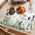 thumbnail image 3 of Spring Summer Floral Placemats Set of 4 Farmhouse Botanical Flowers Place Mats Indoor Wipeable Table Mats Washable Cloth Dining Table Placemats for Kitchen Holiday Party Home Decor 13x19 Inch, 3 of 9