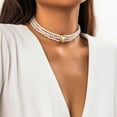 thumbnail image 3 of Yoyauz 3 Tier Pearl Necklace Women's Bohemian Pearl String Necklace Fashion Jewelry Halloween Party Christmas Gifts, 3 of 5