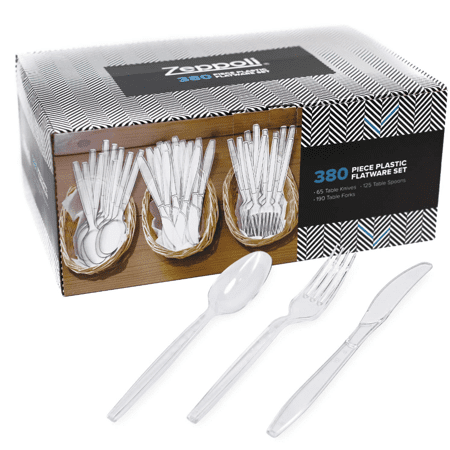 PLASTIC FORKS PICKER HEAVY DUTY CLEAR PLASTIC FORKS DISPOSABLE CUTLERY PARTY SET