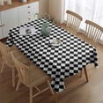 thumbnail image 2 of Black White Diamond Checkered Pattern Rectangle Tablecloth 60"x84",Waterproof Polyester Rectangle Table Cloth, Wipeable Spillproof Polyester Tablecloth for Dining, Camping, Indoor and Outdoor, 2 of 5