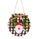 thumbnail image 1 of Letrero navideño de madera redondo con diseño de Papá Noel, muñeco de nieve y alce, colgante para árbol de Navidad, hogar, jardín, patio, casa de campo, puerta principal, adorno colgante, 1 of 5