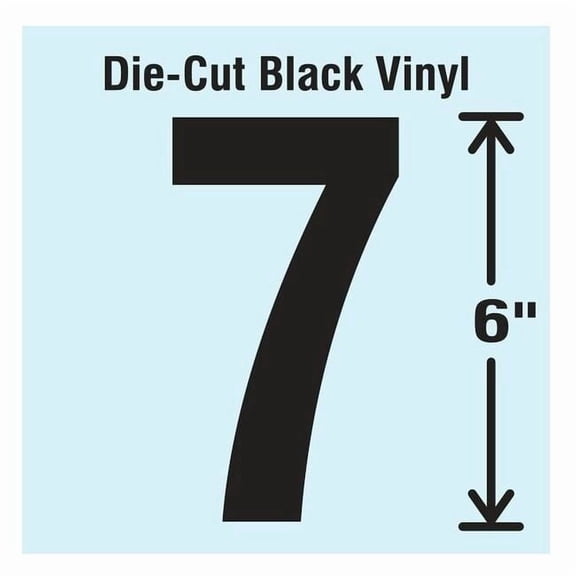Stranco Number Label, Vinyl, 6 in H, 3-1/4 in W DBV-SINGLE-6-7