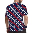 thumbnail image 2 of Wukai Patriotic Star Print Men's Short-Sleeved Mesh T-Shirt,Quick-Dry Short Sleeve Workout T-Shirt-X-Small, 2 of 8