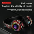 thumbnail image 4 of Christmas Gifts Liweisiy Wireless Bluetooth Cool Graffiti Led Illuminated Gaming Headset For Kids Teens Adults Headphones With Built-In Microphone Ios And D5786 Black, 4 of 9