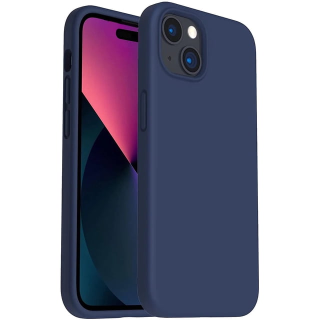 Entronix Funda de Silicona para iPhone 15, Suave Al Tacto, Antiarañazos y Antigolpes, Color Azul Marino