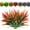 Red, variant on 8 count Outdoor Artificial Tall Grass Faux Tropical Bushes Decor Fall Winter Summer Planters Patio Front Door Porch Plastic Greenery & Shrubs Decoration