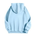 thumbnail image 3 of Pink Palm Puff Hoodie Filles Femmes Chandail à Capuche Palm Puff Imprimé Graphique Rétro Confortable en Polaire avec Poche Manches Longues Chandail Décontracté TKing Fashion Bleu Ciel S, 3 of 3