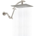 thumbnail image 1 of Hibbent All Metal Rain Shower Head, 10'' High Pressure Rainfall Showerhead with 16" Shower Head Extension Arm, Solid Brass Adjustable Shower Arm Extender, Waterfall Fixed Showerheads, Brushed Nickel, 1 of 7