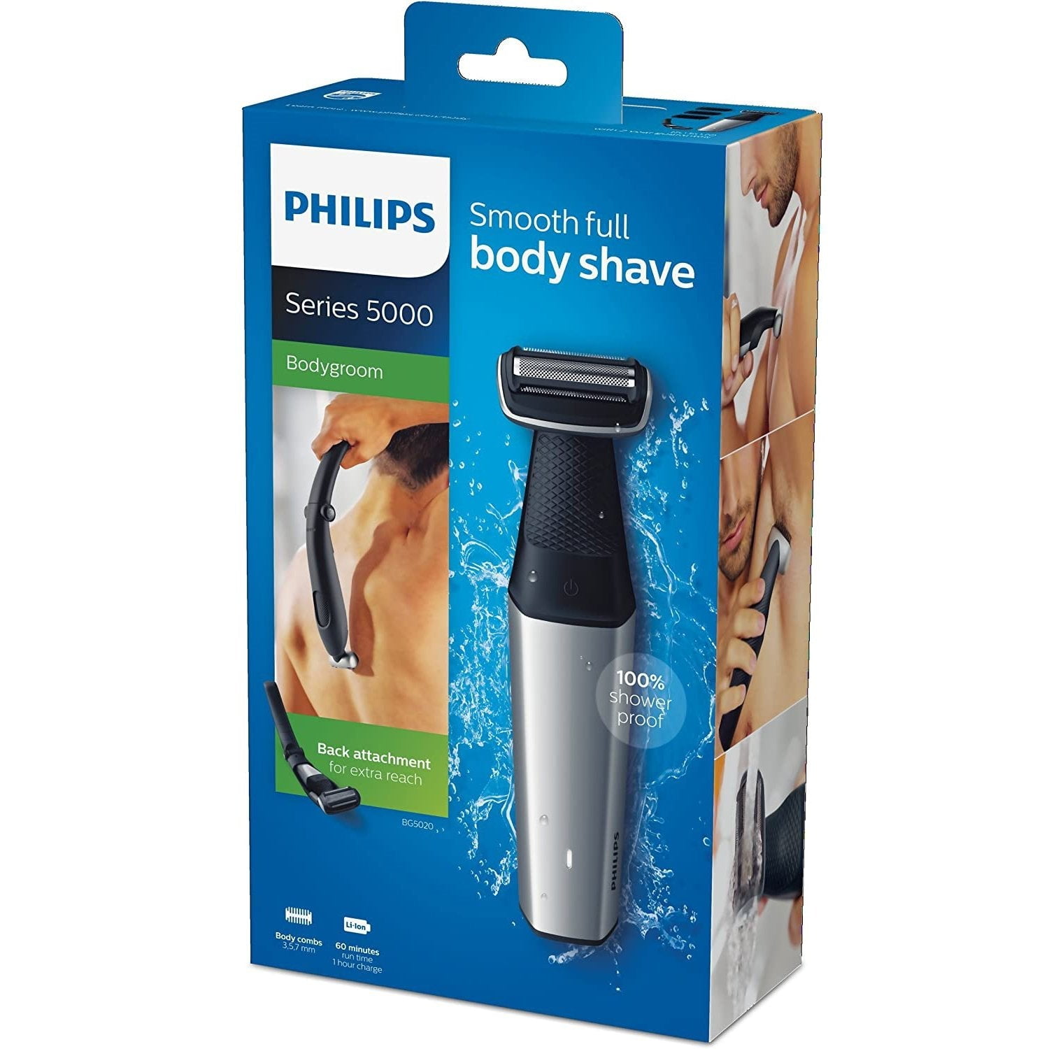 Philips - Cordless Body Shaver, Shower Safe, Rechargeable Battery, Black