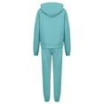 thumbnail image 5 of Women's 2 Piece Outfits Casual Long Sleeve Hoodies Baggy Straight Leg Sweatpants Lounge Workout Tracksuits Cyan 3XL, 5 of 7