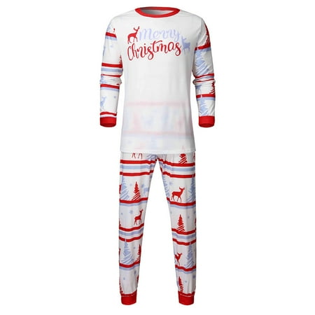 

Christmas decorations Stocking stuffers White Parent-child Attire Christmas Suits Patchwork Plaid Printed Homewear Round Neck Long Sleeve Pajamas Two-piece Dad Sets