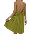 thumbnail image 6 of Husipze Cami Backless Summer Dresses for Women Spaghetti Strap Knee Length Dress Drawstring Casual Loose Fit Sundresses Light Green XXL, 6 of 6
