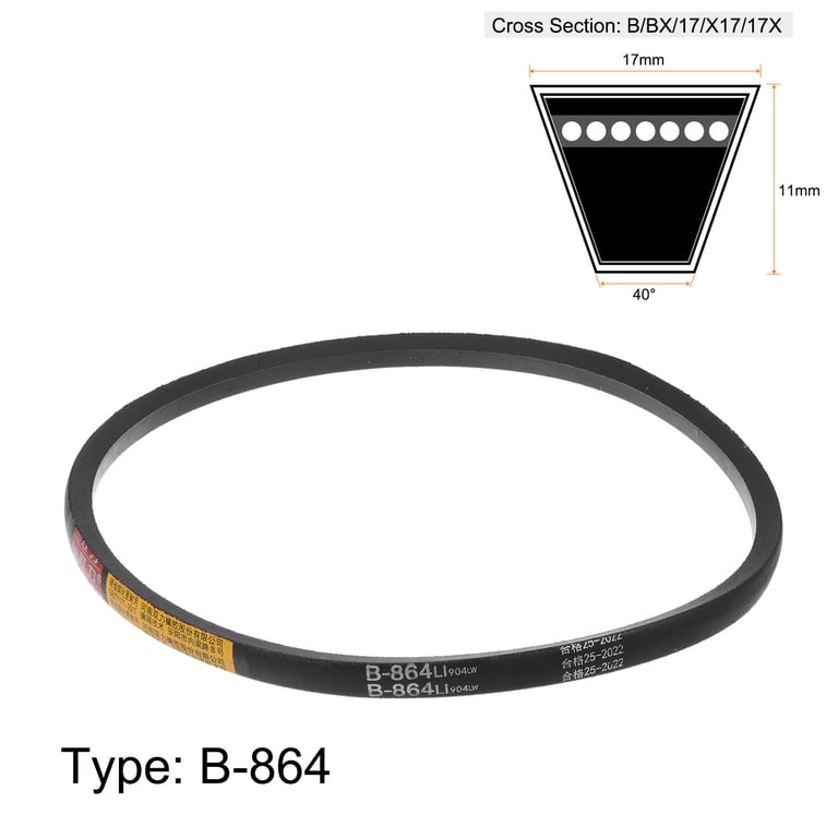 Uxcell B-864 V-Belts Drive Belt 864mm Inner Girth Rubber for Power