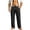 Black, variant on Men's Linen Pants Mens Casual Pants Casual Summer Beach Pants Lightweight Elastic Waist Drawstring Cargo Yoga Trousers with Pockets Black S