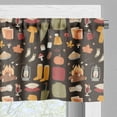 thumbnail image 3 of Ambesonne Autumn Valance Pack of 2, Season Camp Item Marshmallow, 42"X12", Dark Taupe and Pale Orange, 3 of 5