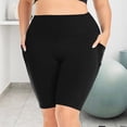 thumbnail image 2 of StSilkitty Plus Size Biker Shorts for Women Summer High Waisted Stretch Athletic Shorts Solid Color Lightweight Yoga Short, 2 of 8