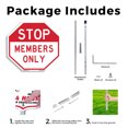 thumbnail image 3 of Stop Members Only 10 inch X 10 inch Octagon Rust Free Aluminum Metal Signs with Aluminum Mounting Stake Weather Resistant UV Protected for Workplace Private Property and Construction, 3 of 8