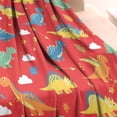 thumbnail image 3 of Colorful Dinosaur Red Pattern Blanket,Comfortable Soft Lamb Wool Throw Blanket,All Season,Warm Lightweight Blankets for Sofa Bed Couch Living Room Chair,30"x40", 3 of 4