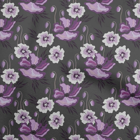 oneOone Cotton Cambric Purple Fabric Floral Retro Sewing Fabric By The Yard Printed Diy Clothing Sewing Supplies 42 Inch Wide