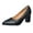 Black, variant on Women's Dating Slip On Pointed Toe Dress Solid Block Mid Heel Pumps Shoes 2.5 Inch