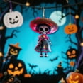 thumbnail image 3 of YaoZQ Sugar Skull With Sombrero Christmas Ornaments For Halloween Tree Car Charm Dia De Los Muertos Figurine Hanging Day Of The Dead Decoration 2D Flat Acrylic Calavera And Gothic Punk Themed Gift, 3 of 12