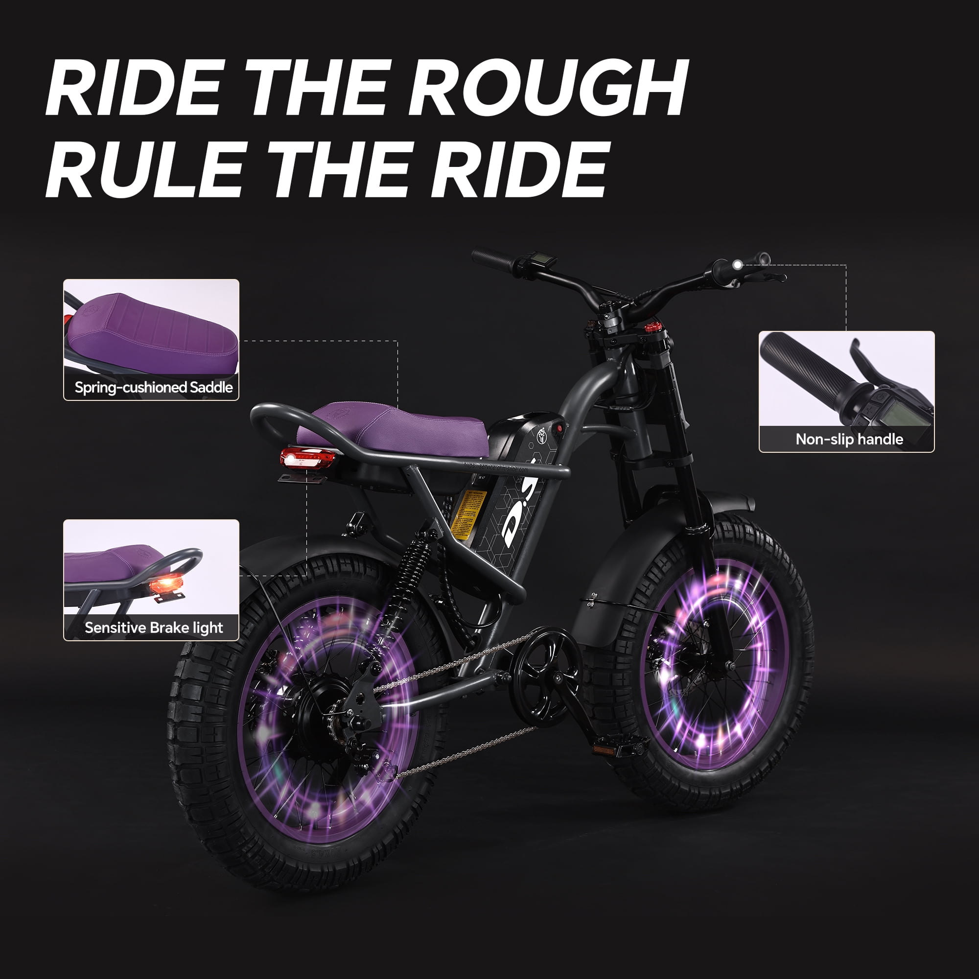 DRIFT.SLIDE D93 Pro Electric Bike for Adults, 1500W Peak Ebike, 20