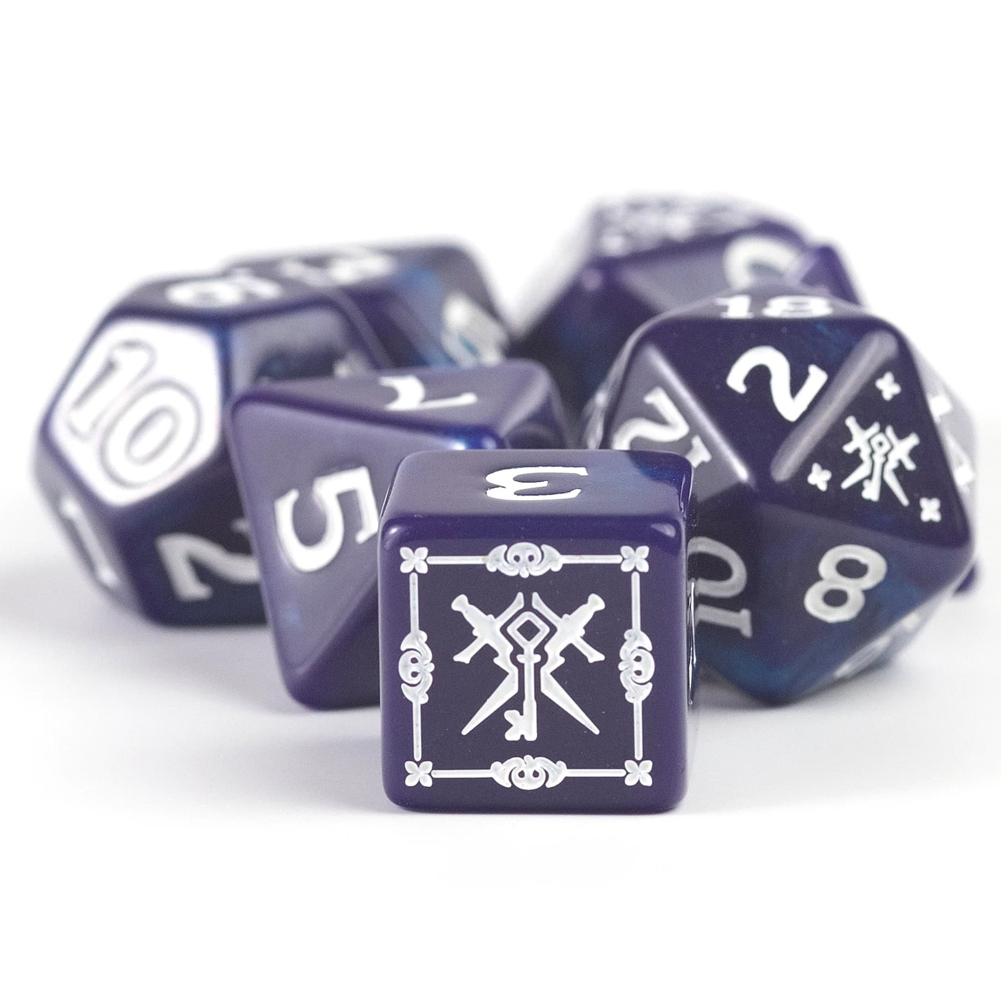 Dungeons & Dragons: D&D Adventure Dice: Rogue - Purple - 15pc RPG Die Set, Class Symbols, Roleplaying Game Accessory, Sirius Dice, Officially Licensed