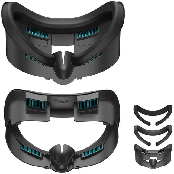 Facial Interface and Face Pad Cover for Meta Quest 3 Accessories, Ice Silk Cotton & Soft PU Leather Face Pad Compatible with Oculus Quest 3, Light-Blocking Nose Pad and Air-Circulation Design