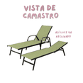 thumbnail image 4 of Camastro Reclinable Metálico Textileno Verde Jardín Alberca Terraza Soporta 120kg 3 Piezas, 4 of 5