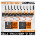 thumbnail image 4 of 64 Inch Garage Tool Organizer Wall Mount Hooks Adjustable Storage Holders Garden, 4 of 6