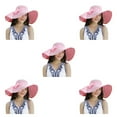 thumbnail image 2 of Maytalsory 1/2/3/5 Stylish Women Sun Hat With Bowknot Effective Sun Protection And Easy To pink 5PCS, 2 of 6