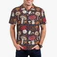 thumbnail image 2 of Balery Forest Wild Mushroom Printed Men’s Short Sleeve Polo Shirt, Midweight Men's Shirt,Golf Polo shirts -3X-Large, 2 of 8