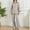 Khaki, variant on Womens Fashion New Solid Color Classic Versatile Casual Long Sleeved Pants Two-piece Set with Long Sleeved V-neck Top/shirt Set Sleek Casual Wear