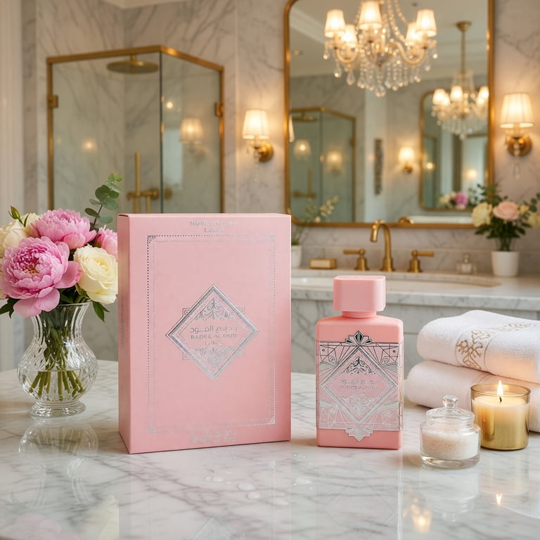 Lattafa Bad'ee Al Oud Noble Blush, Rose Milk, Vanilla, Almond, 3.4