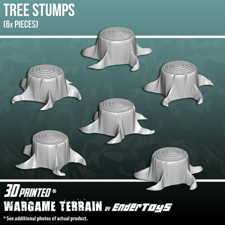 Tree Stumps, Terrain Scenery for Tabletop 28mm Miniatures Wargame, 3D Printed and Paintable,