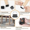 thumbnail image 4 of Ezprotekt 24 Pcs Chair Leg Sliders for Carpet,Clear Square Furniture Sliders Chair Leg Protectors, 4 of 8