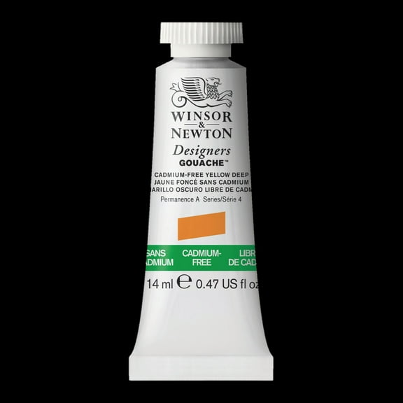 Winsor & Newton Designer Gouache, 14ml, Cadmium-Free Yellow Deep